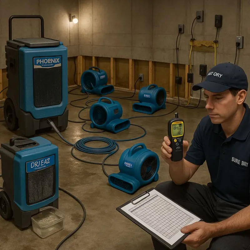 Structural Drying and Dehumidification process in Toms River, NJ